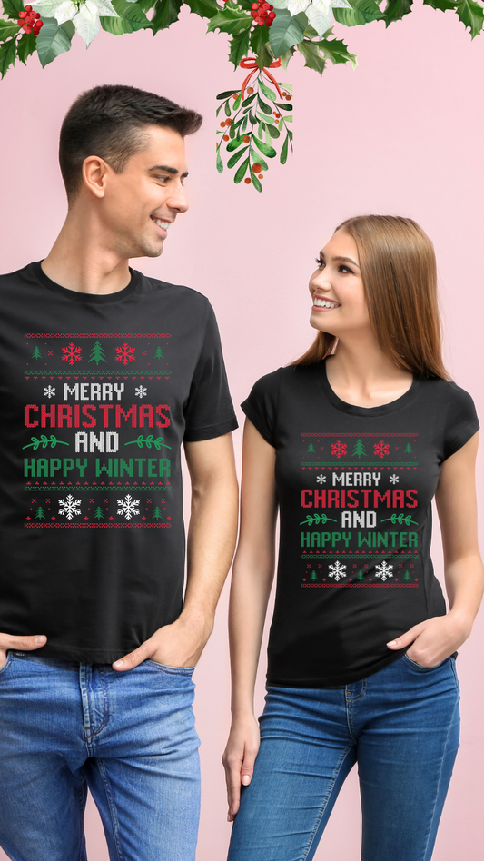Merry Christmas and Happy Winter Gender Neutral Shirt and Sweatshirt